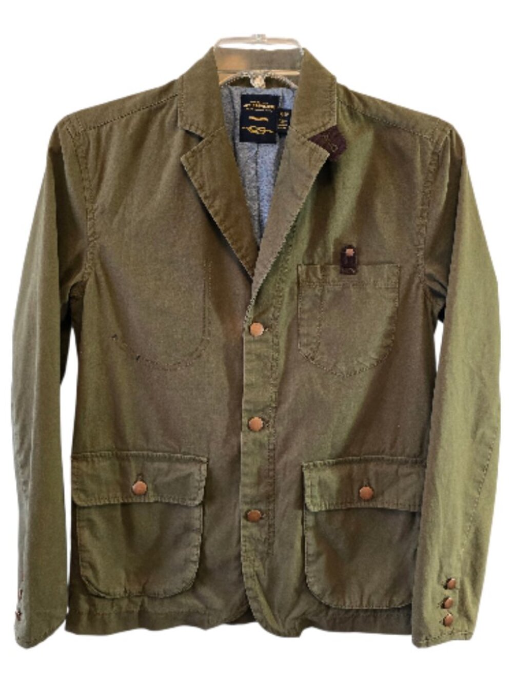 COTTON CANVAS WORKWEAR BLAZER CPO PROVISIONS SIZE XS OLIVE GREEN